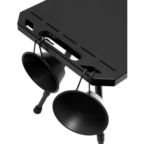 Outdoor Camping Table Portable Lightweight Folding Beach Table for BBQ, Black Small Size, Durable Material 2