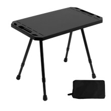 Outdoor Camping Table Portable Lightweight Folding Beach Table for BBQ, Black Small Size, Durable Material
