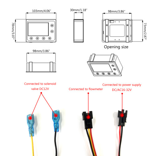 Flow Sensor Digital Display Flow Gauge Quantitative Control 2