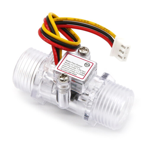 DC3.5-24V Water Flow Sensor Switch G1/2" Hall Effect Meter Fluid