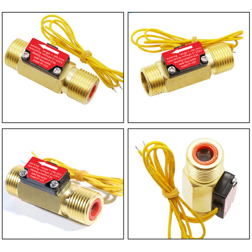 Hall Effect Liquid-Water Flow Sensor Counter 4 Points Copper 1