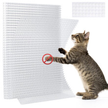 18 Pieces Cat Deterrent Mat with Spikes, 41 x 33 CM Clear Anti-Cat Pad for Indoor Outdoor Use on Counters, Sofas, and Gardens