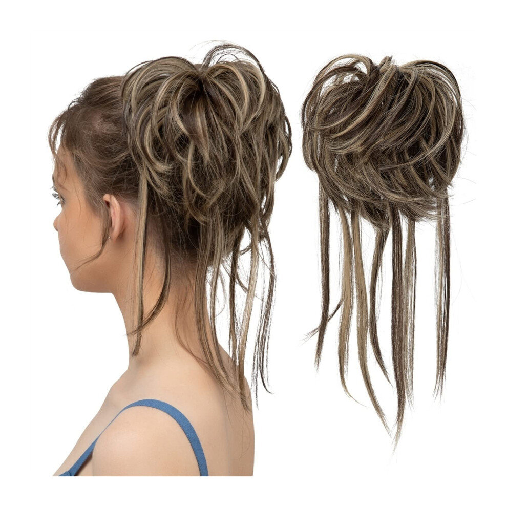 Unisex Hair Extensions Donut Bun Messy Bun Ponytail Extensions 6H24b With Elastic Bungee Curl Hair Bands For Women