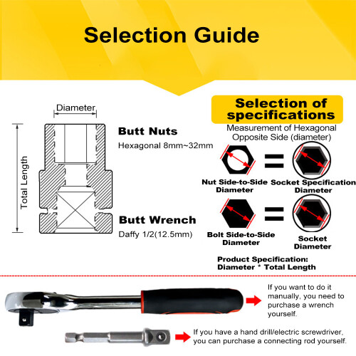 40mm Deep Impact Socket Set, 6-Point, 10-Piece, 8-24mm Black Steel 2