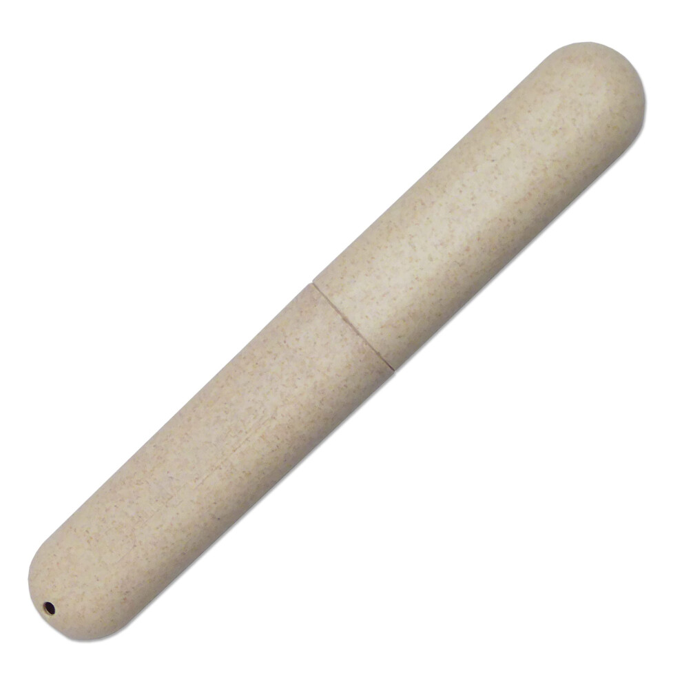 White Eco Wheat Straw Toothbrush Travel Case Eco-Friendly, Lightweight Design, Compact Size For Travel