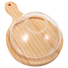 Cocktail Smoker Dome Glass Cover with Wooden Base for Stylish Food Presentation in Restaurants and Home Dining