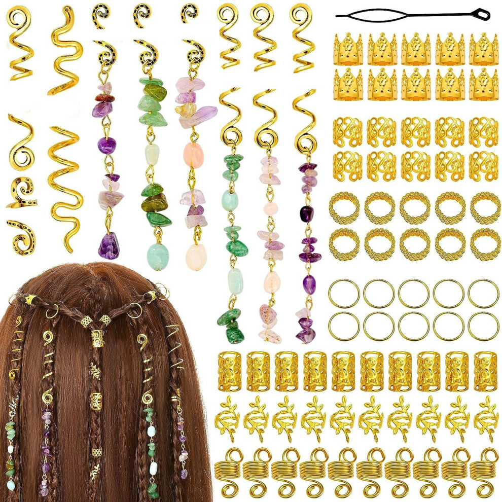 Unisex 80Pcs Hair Braid Dreadlock Accessories Crystal Rhinestones Alloy For Weddings & Parties