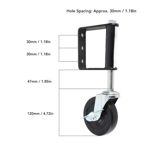 Spring Loaded 4in Gate Caster 330lbs, 360 Adjustable with Brake 1