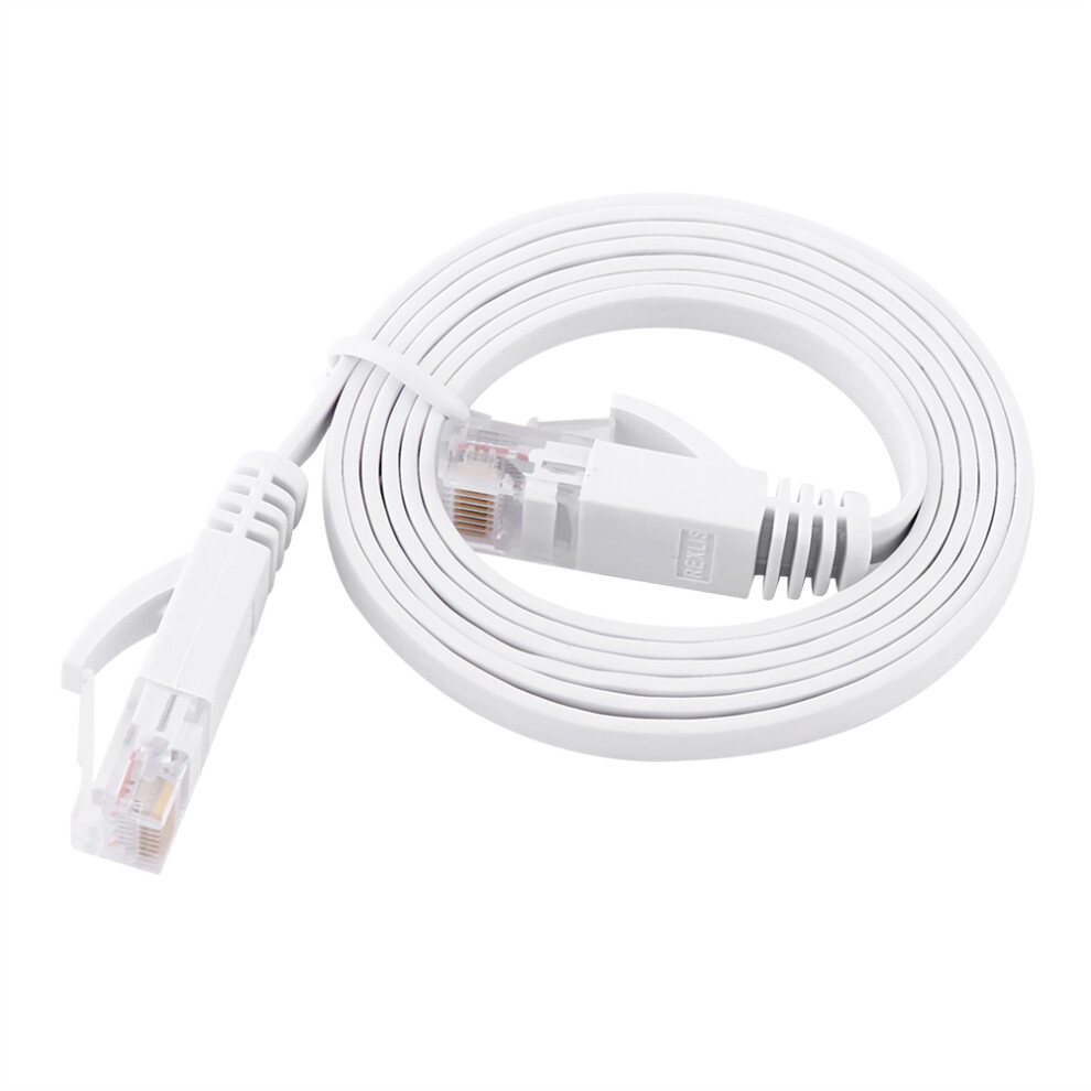 Rj45 Cat6 Ethernet Network Flat Lan Cable Utp White 8320539972466