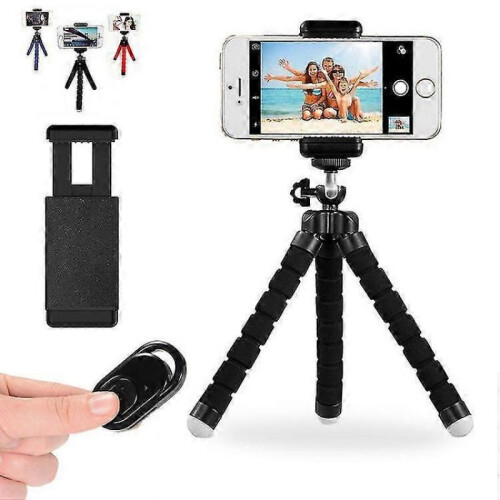 Black Phone Tripod with Remote Control for Iphone,camera 1