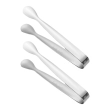 Food Grade Mini Ice Serving Tongs 4.3 Inch Stainless Steel Clip Set for Snacks Tea Party Coffee Bar Catering