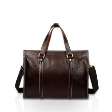 Oiled Leather Men's Crossbody Handbag Briefcase for Computer, Single Shoulder Style, One Size, Durable Material