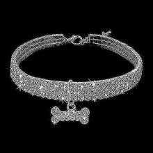 2 Pcs Bling Rhinestone Dog Collar Crystal Puppy Chihuahua Pet Dog Collars Leash for Small Dogs Mascotas Accessoes-size,colors,white