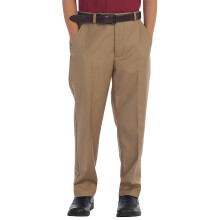 gioberti Boys Flat Front Dress Pants, Khaki, 8