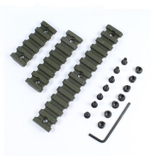 Army Green 3 Pieces Nylon Plastic Rail 5/7/13 Card Slot 20mm Keymod Bracket Keymod Rail Base