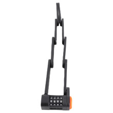 Lucchetto pieghevole in lega a otto pieghe per bicicletta 85cm nero 800g