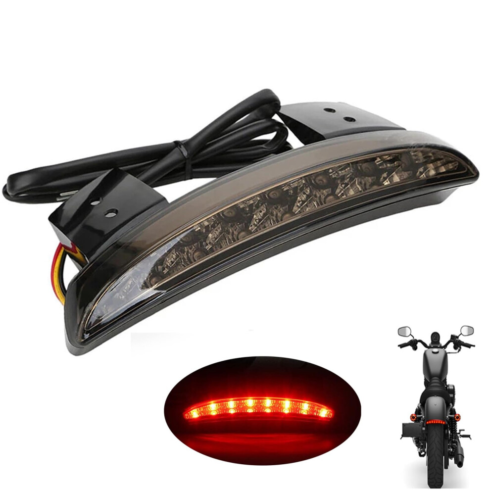 Motorcycle Chopped Rear Fender Edge Led Brake Tail Turn Signal Lamp For Harley Sportster Xl883n Xl1200n Xl1200v Xl1200x Smoked Light/Black 6447073518140