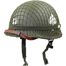 Outdoor WW2 US Steel Helmet with Adjustable Mesh Canvas Chin Strap for Airsoft Paintball CS Games