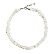 Shell Choker Necklace Adjustable White Clam Chips Seashell Hawaiian Summer Beach Jewelry