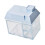 House Shape Desktop Storage Box for Girl Dormitory, Blue, Plastic 1