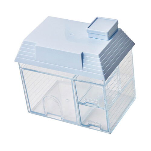 House Shape Desktop Storage Box for Girl Dormitory, Blue, Plastic