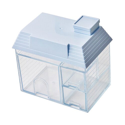 House Shape Desktop Storage Box for Girl Dormitory, Blue, Plastic 1