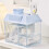 House Shape Desktop Storage Box for Girl Dormitory, Blue, Plastic 3