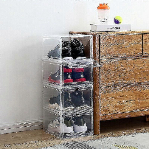 1pc Shoe Box Stackable, Shoe Box Clear Shoe Storage Box Foldable