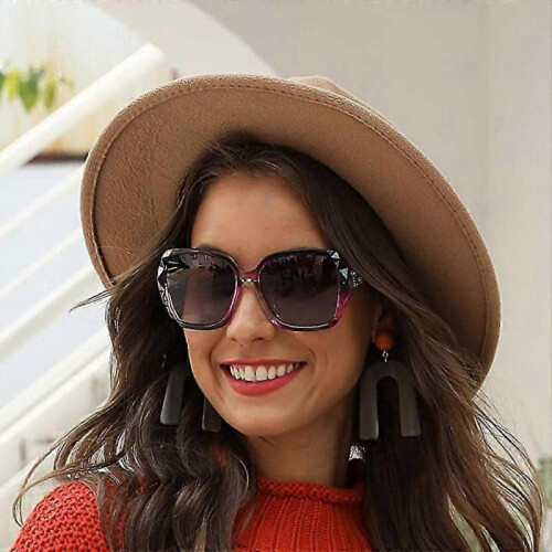1 Pcs Polarized Square Sunglasses Sparkling Composite Shiny Frame And Square Glasses Case 2