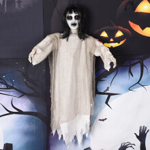 (Long Hair Female) 1pc Spooky Female Hanging Decoration , Outdoor Halloween Parties & Haunted House Atmosphere , Halloween Decorations