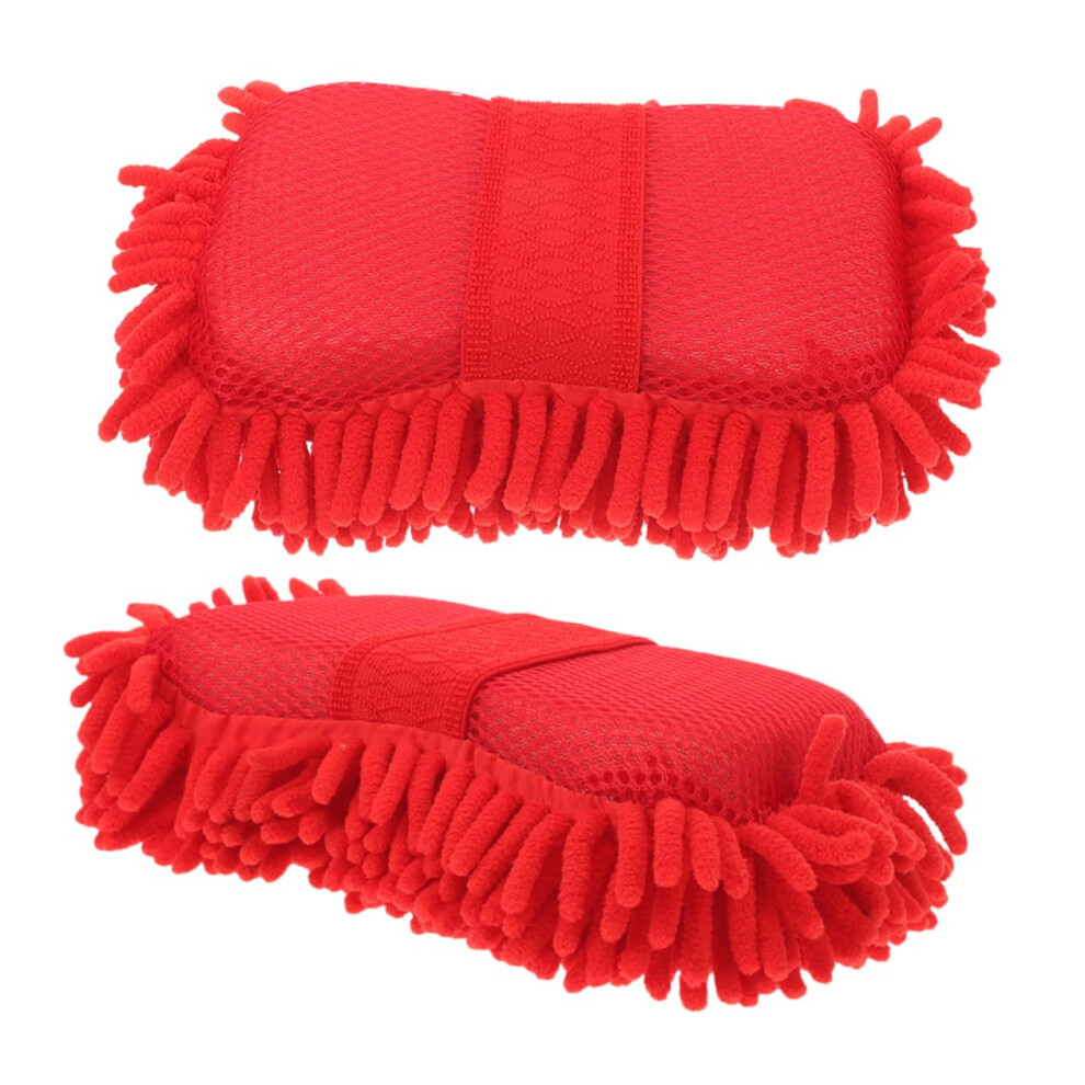 Microfiber Car Wash Mitts 2pcs Chenille Sponges Scratch Resistant Absorbent Cleaning Tools for Cars and Home Surfaces-image-OPC-PKD8SHT-NEW