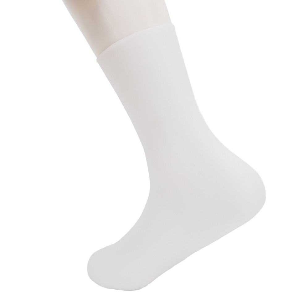 White Silicone Moisturizing Socks For Dry Cracked Feet, L