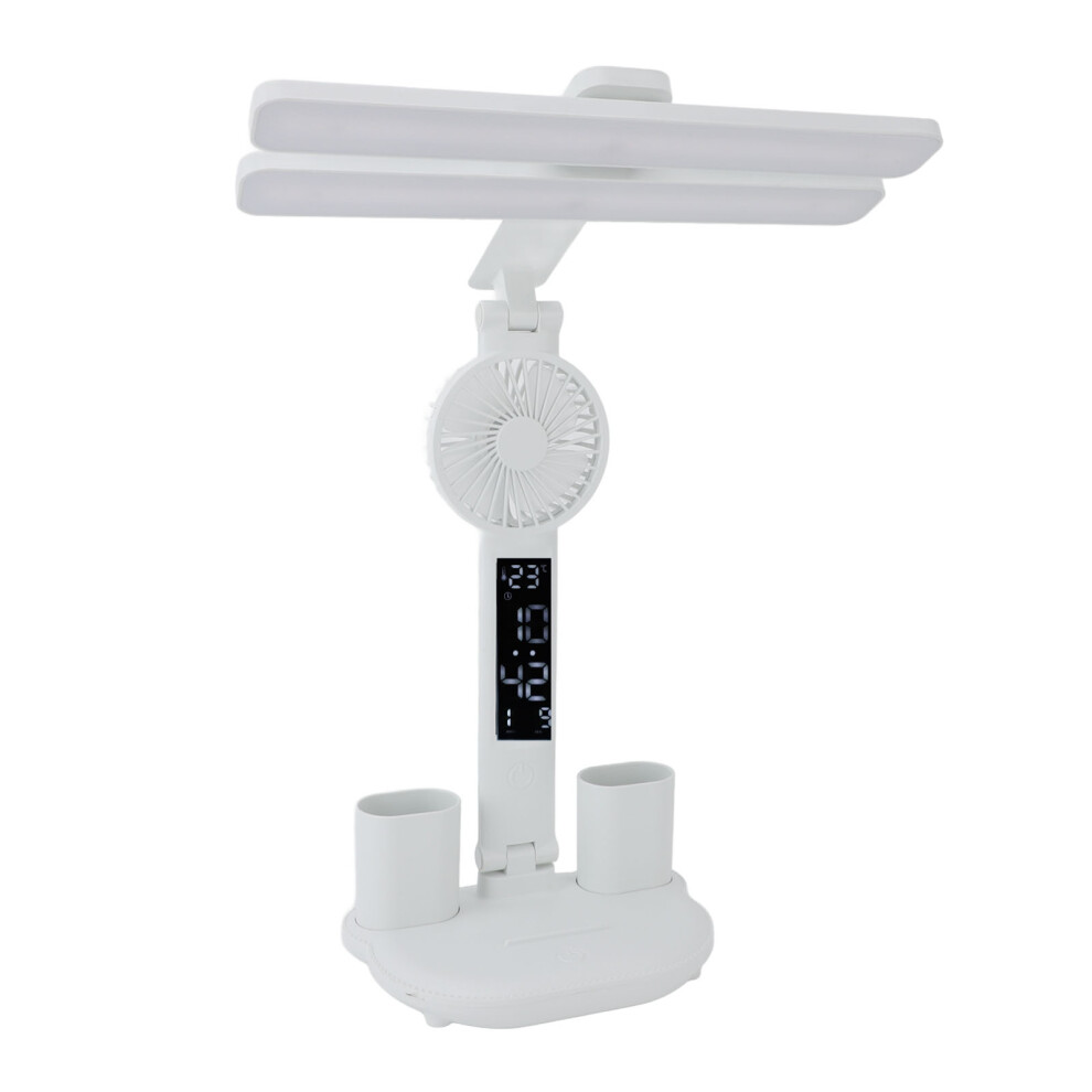 Unisex Led Desk Lamp With Fan, 7W, Dimmable, 3-Gear Fan