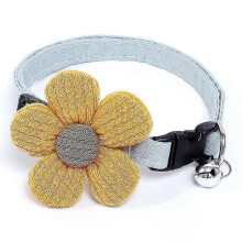 Cat Pet Collar with Bell Pendant Bow Tie(yellow)