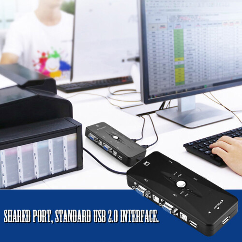 USB 2.0 KVM Switcher 2 / 4 Port VGA Manual Switch 1
