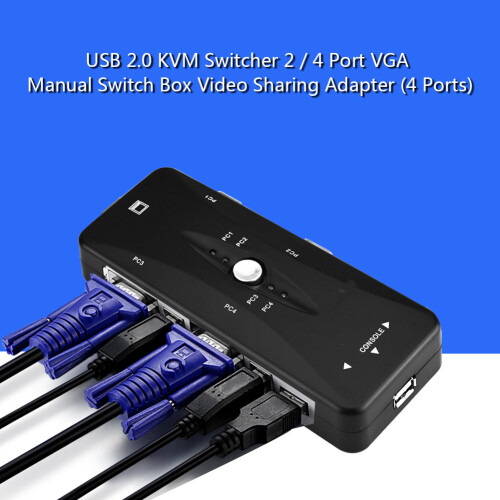 USB 2.0 KVM Switcher 2 / 4 Port VGA Manual Switch 2