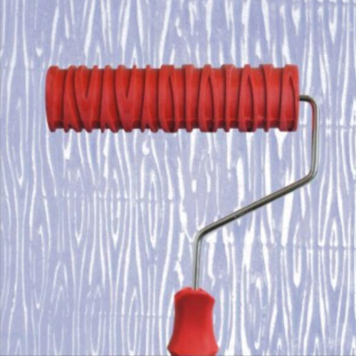 7'' Paint Roller Portable Grain Pattern Paint Rubber Roller Wall 1