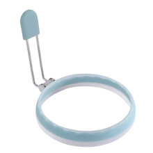 Fried Egg Cooker Ring - Silicone Egg Circles 4 Inches for Frying Eggs, Pancake Mold Kitchen Gadget in Blue for Breakfast Sandwiches