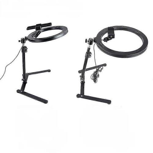 [luxury Remote Control] Overhead Frame + 12-inch Ring Light + Mechanical Arm + Big E Clip + Bluetooth Remote Control-mobile Phone Desktop Bracket Lazy 1