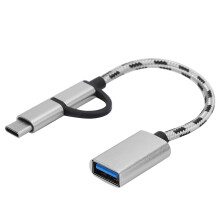 2er Pack Type C 2-in-1 OTG USB 3.0 Adapter Grau für Daten-Synchronisierung und Übertragung