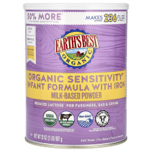 Earth's Best, Lait Infantile Sensibilité Biologique avec Fer, Pour les 12 Premiers Mois de Bébé, 32 oz (907 g)