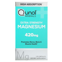 Qunol, Magnesium, Extra Stärke, 420 mg, 120 Kapseln (210 mg pro Kapsel)