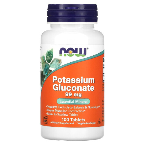 NOW Foods Potassium Gluconate, 99mg - 100 tablets