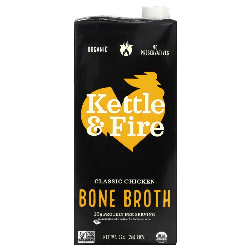 Kettle & Fire, Bouillon d'Os, Poulet Classique, 32 oz (907 g)