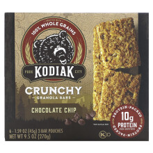 Kodiak Cakes, Knusper-Müsliriegel, Schokoladen-Chips, 6 2-Riegel-Beutel, je 1,59 oz (45 g)