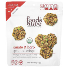 Foods Alive, Croustilles Germées, Tomate et Herbes, 4 oz (113 g)