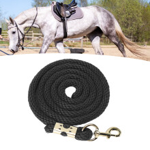 2m Heavy Duty Horse Training Rope Black with Anti Slip Design
