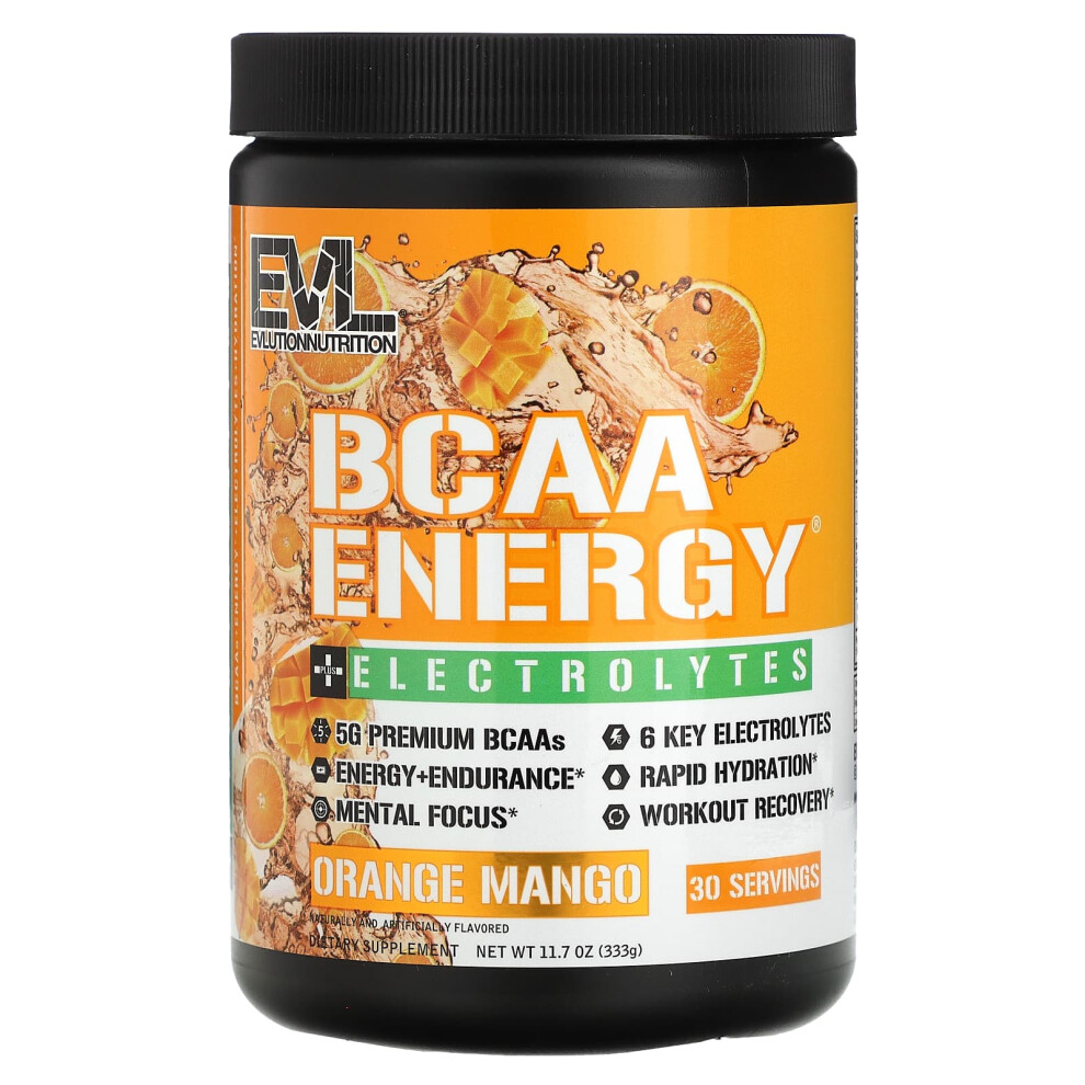Evlution Nutrition Orange Bcaa Energy + Electrolytes, Mango - 333G