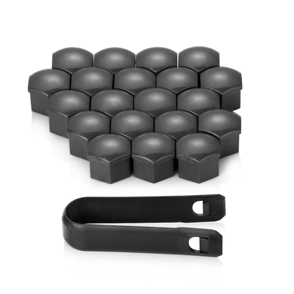 20Pcs 17Mm Wheel Lug Bolt Center Nut Caps For Car Tire Replacement - Hexagon Design, Durable Plastic Material Gray 6447073520044