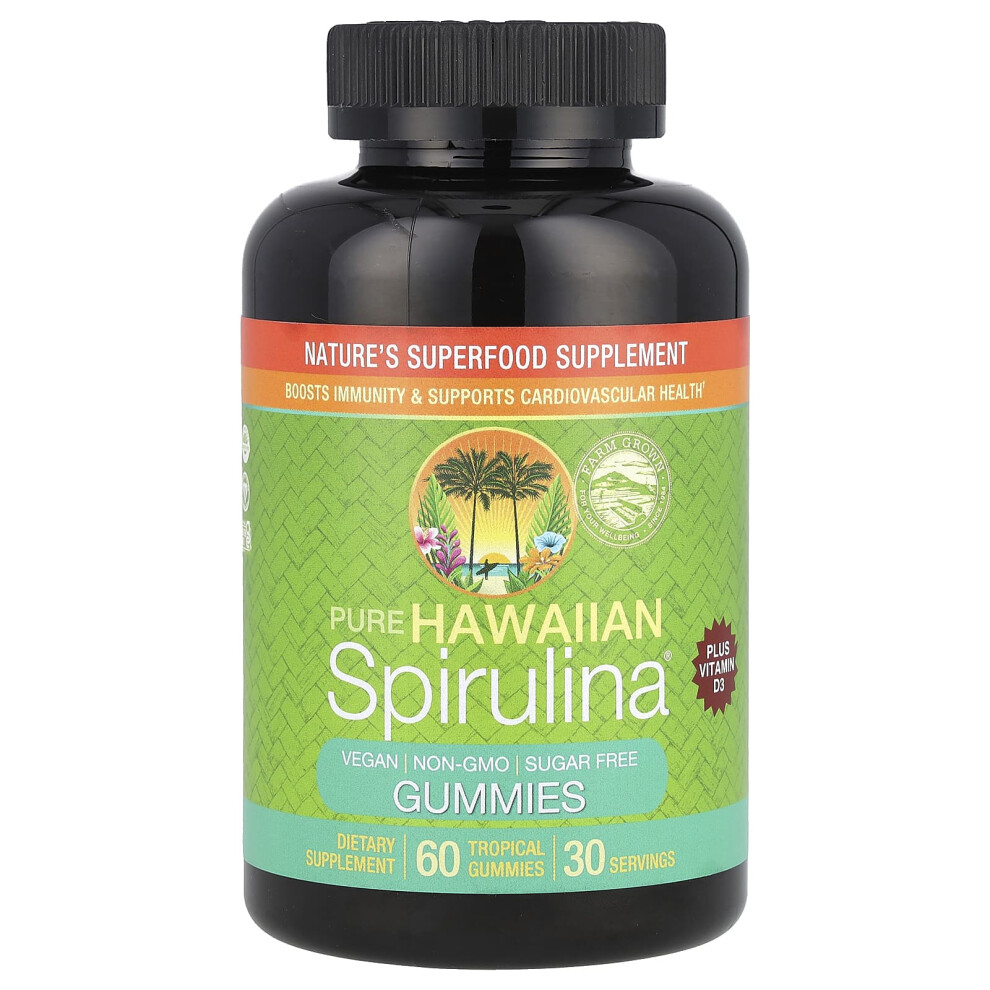 Nutrex Hawaii , Pure Hawaiian Spirulina Plus Vitamin D3 Gummies, 60 Tropical Gummies